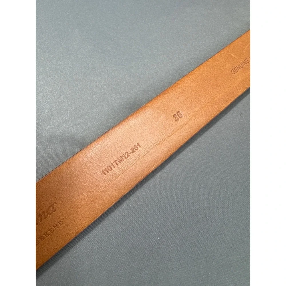 Tommy Bahama Mens Woven Embossed Leather Belt Brown 1101TM12 Size 36 NEW